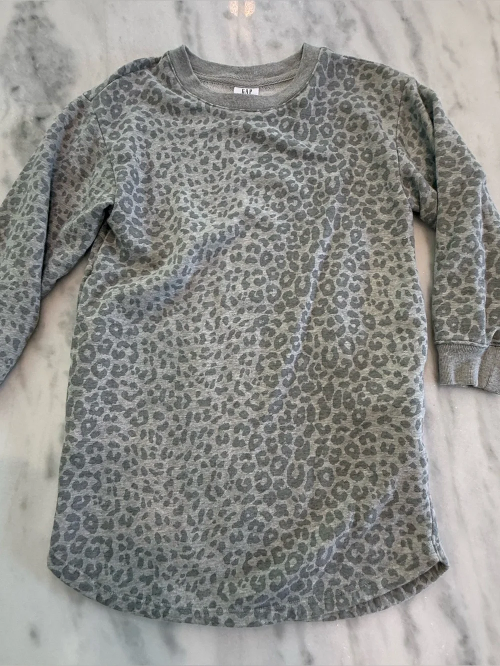 GAP Kids Grey Leopard-Print sweatshirt dress